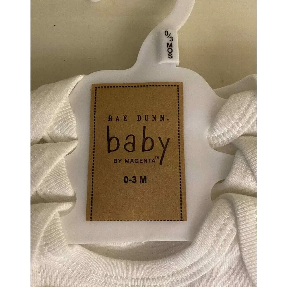 Rae Dunn Baby Clothes‎ 0-3 Months 3 Pack Bodysuits Gobble, Thankful, Blessed